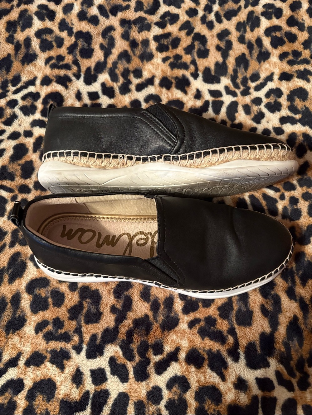 Sam Edelman Black Slip-On Espadrille Loafers